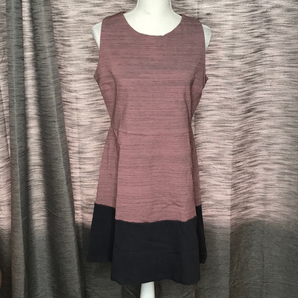 Dolan Mauve Gray and Black sleeveless Rayon T Shirt Dress X- LARGE